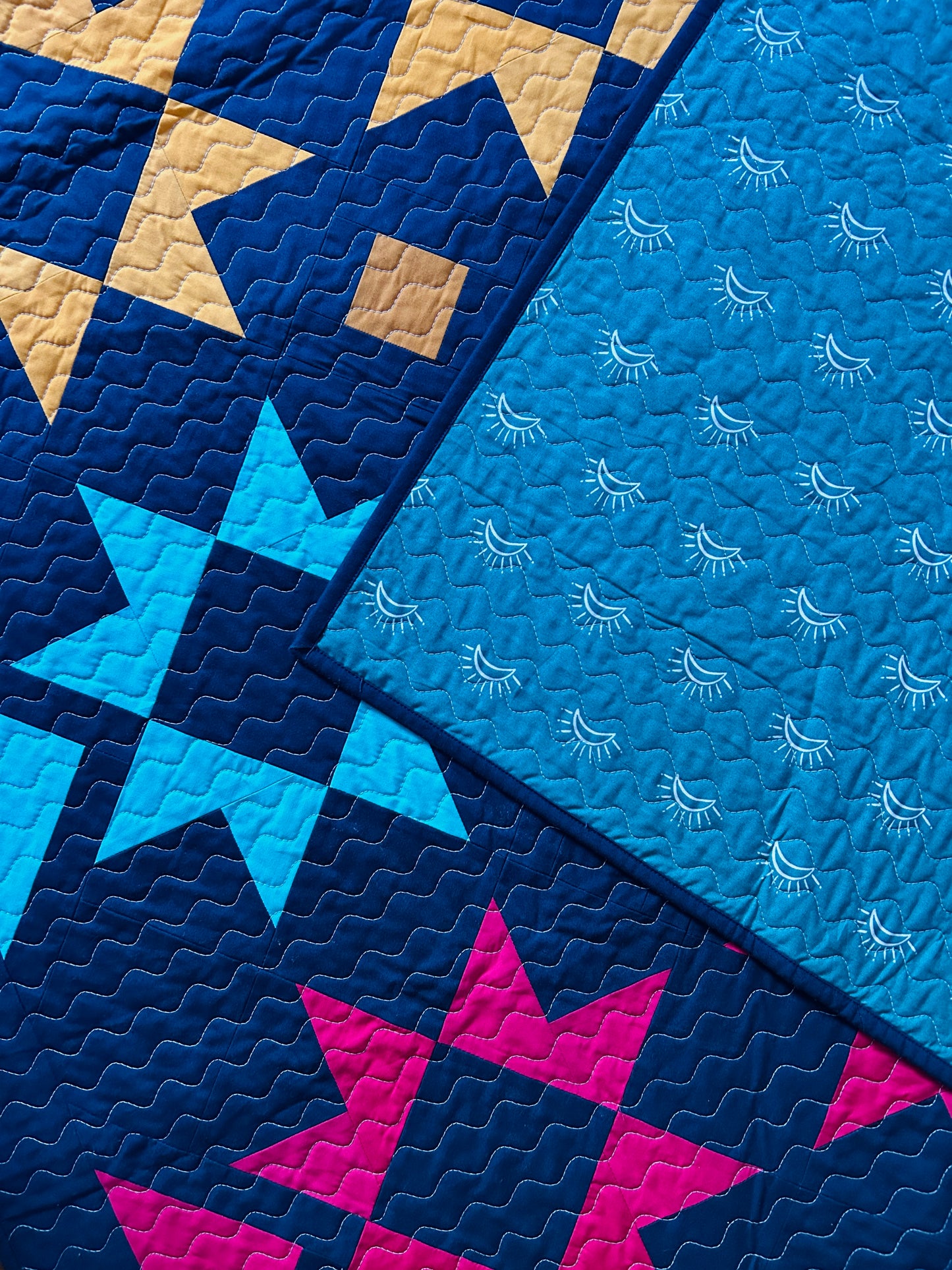 Nostalgia Quilt – Handmade Throw Size - Bright Solids