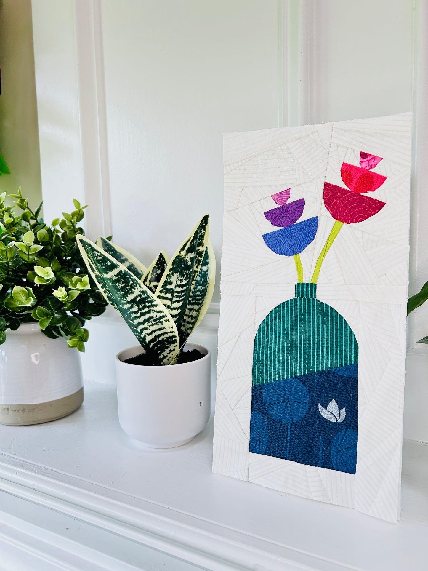 Spark Vase - Vase & Flower Foundation Paper Piecing (FPP) PDF Pattern