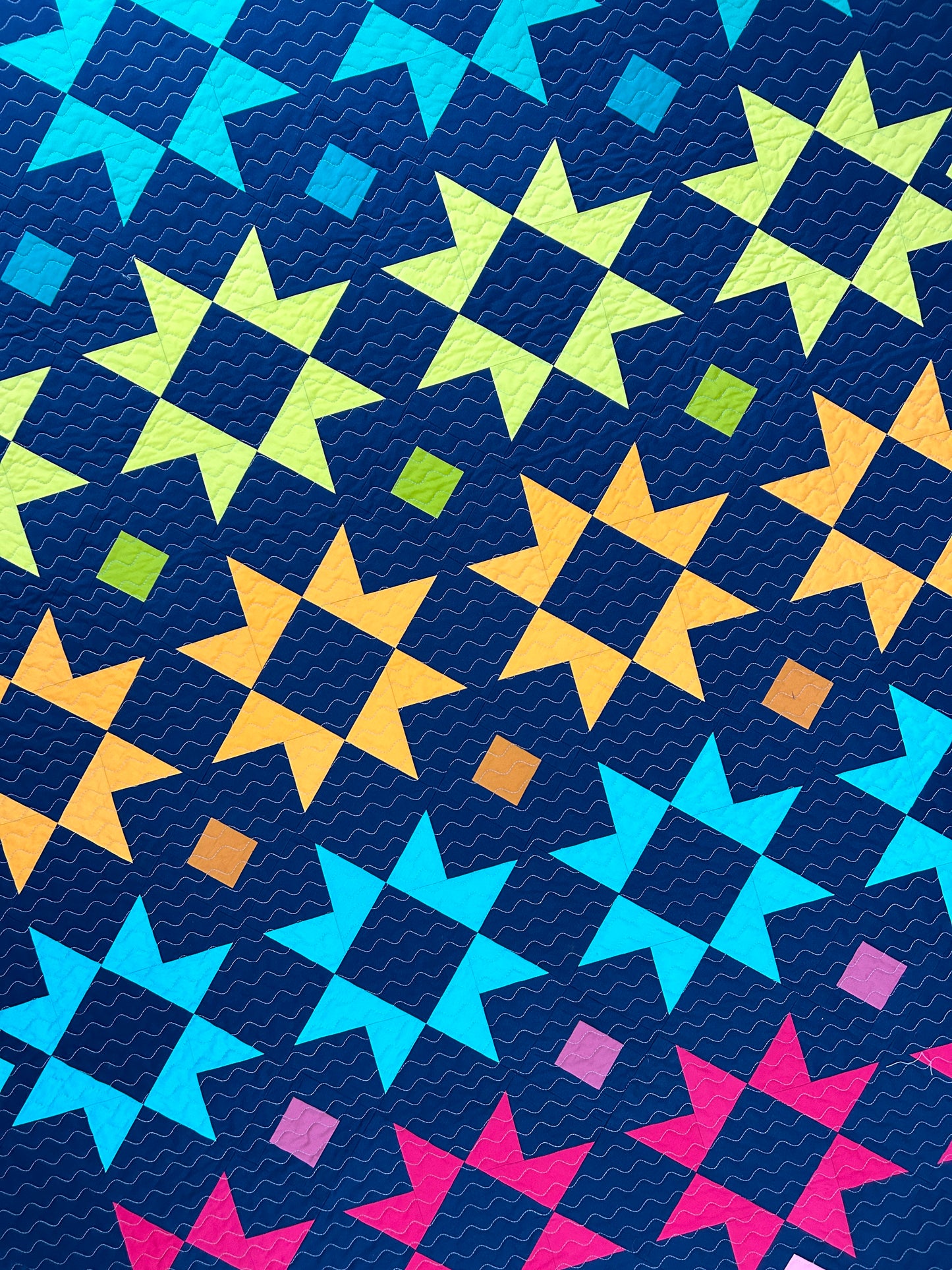Nostalgia Quilt – Handmade Throw Size - Bright Solids